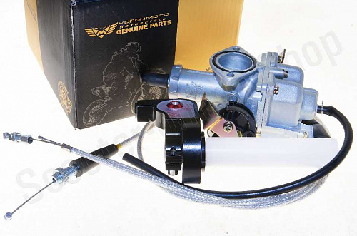 Карбюратор 4Т PZ30 (CB, CBB, CG 200-250) (с ускорительным насосом), ручка газа и трос газ  фото фотография изображение картинка