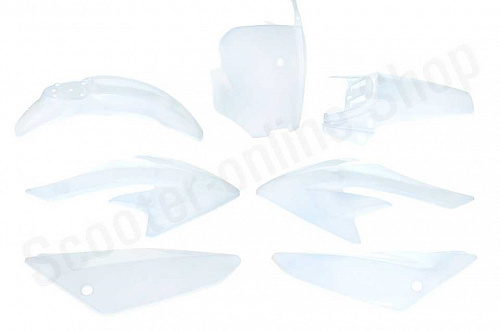 Пластик  питбайк тип CRF70 белый комплект фото фотография изображение картинка