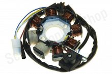 Статор генератора   4T 139QMB  (6+2 катушек, 4 контакта)   "YAD" 