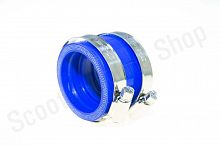 Патрубок карбюратора  PWK30  d40-40, силикон армированный  +хомуты  (синий)