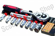 Набор торцевых головок 12 предметов с ключом-трещоткой 1/2" (mod.3100 D-Tools)   "LAVITA"
