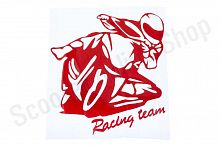 Наклейка  MOTO   12х11см, красная