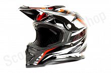 Шлем кроссовый HIZER B6197 #3 (L) black/red/white