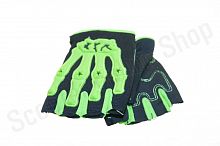 Перчатки без пальцев Scull зеленые  M