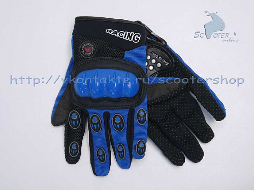 Мотоперчатки перчатки мото Перчатки V002 blue L фото фотография 