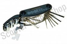 Набор инструмента раскладной   (шестигранники 2-6мм, 2 отвертки, 3 головки + семейный ключ)   "XINYU