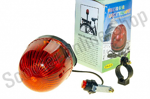 Сигнал велосипедный с подсветкой   Police   (красный)   (mod:JY-2510A)   "DS" фото фотография изображение картинка