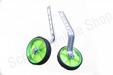 Колеса боковые опорные велосипеда   (пластик) (12-20)   (зеленые)   "YKX"