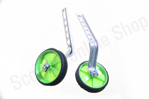 Колеса боковые опорные велосипеда   (пластик) (12-20)   (зеленые)   "YKX" фото фотография изображение картинка