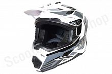 Шлем мото кроссовый HIZER J6801 №4 (L) white/gray