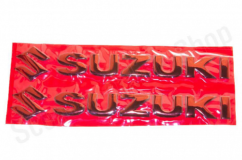 Наклейка   буквы   SUZUKI   (20х6см, 2шт, красные)   (#4752) фото фотография изображение картинка