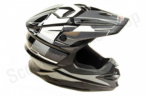 Шлем кроссовый HIZER J6803 (S) #2 BLACK/GREY фото фотография изображение картинка