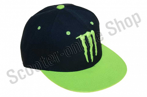 Кепка бейсболка Бейсболка Monster черно-зеленая прямой козырек фото фотография 