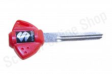 Ключ замка зажигания (заготовка)   Suzuki   (с эмблемой, длинный, красный)   "Komatcu"