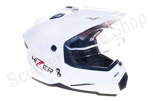 Шлем мото мотард HIZER J6802 (S) #2 white (2 визора) фото фотография изображение картинка