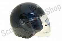 Шлем (открытый со стеклом) NT-200 Solid черный глянцевый   M