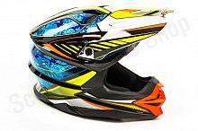 Шлем кроссовый HIZER J6803 (M) #4 BLACK/BLUE