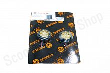 Фонари самоклеющиеся светодиодн. круглые (пара) M18AB карбон синий пост. cвет  SCOOTER-M