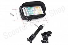 Держатель телефона на руль + на зеркало вращающийся 360 град. с козырьком 160х100