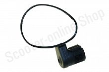 Зеркала заднего вида левое/правое, на руль, сферическое, черное овальное WEI JIA