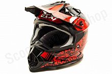 Шлем мото кроссовый GTX 632S (L) #2 BLACK / RED подростковый