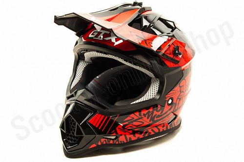 Шлем мото кроссовый GTX 632S (L) #2 BLACK / RED подростковый фото фотография изображение картинка