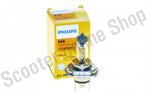 Лампа фары  H4 55/60W Philips Vision +30% 12342PRC1  фото фотография изображение картинка