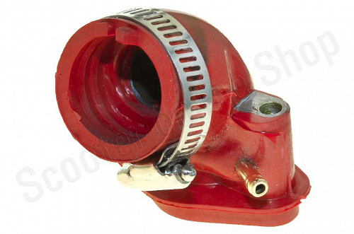 Патрубок карбюратора 4T 139QMB  (силиконовый, красный)   "NJK" фото фотография изображение картинка