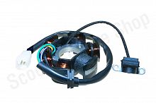 Статор генератора 139FMB 152FMH 153FMI  154FMI 6 катушек d-83 110-125cc (ген. c обг. муфт.) / WW0563