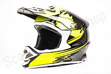 Шлем кроссовый HIZER B6195 #2 (M) black/yellow