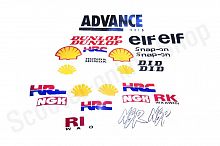 Наклейки плотные, большой набор (34 шт, разные бренды) 2407