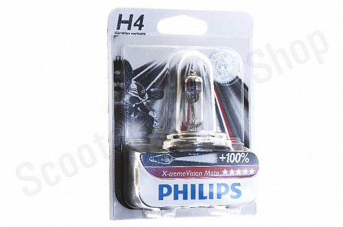 Лампа фары H4  12v 60/55w Philips X-Treme Vision Moto / 12342xvbw фото фотография изображение картинка
