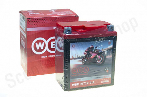 Аккумулятор YTX7L-BS WBR (AGM)  MT12- 7A 12В 7Ач 113x70x131 фото фотография изображение картинка