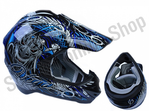 Шлем (кроссовый) NBX-1 (Viper) Jungle синий/черн. глянцевый   M фото фотография изображение картинка