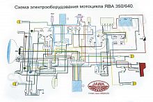Схема электрооборудования мотоцикла "Ява-640" (12v)