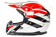 Шлем кроссовый HIZER 915 #9 (S) white/red/black
