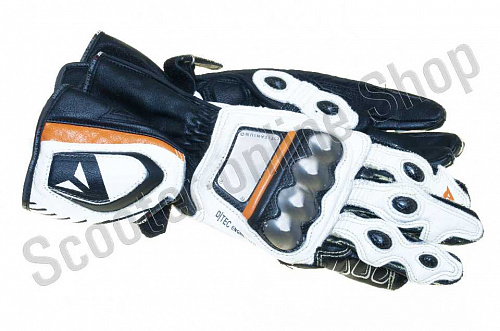 Мотоперчатки перчатки мото Перчатки спортивные длинные бело-оранжевые M фото фотография 