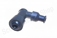 Колпак свечи   90*, Г- образный   (короткий, черный, с юбкой)   "DM"   