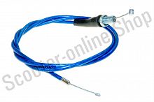 Трос газа стайлинг (синий) для короткоходной ручки Питбайк