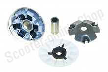 Вариатор 139QMB 50сс в сборе (ролики, крыльчатка, палец, храповик)