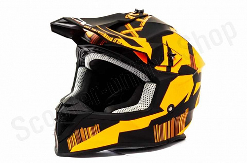 Шлем мото кроссовый GTX 633 (XL) #5 BLACK/FLUO ORANGE фото фотография изображение картинка