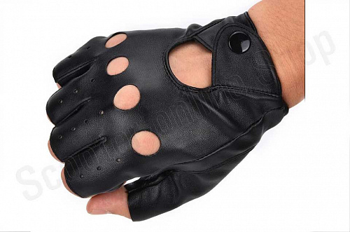 Мотоперчатки перчатки мото Перчатки без пальцев черные пара  фото фотография 