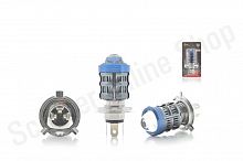 Лампа фары диодная  H4  12-85V, 12W  белый/желтый, линза, D34  "LIPAI"