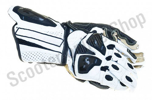 Мотоперчатки перчатки мото Перчатки спортивные длинные бело-серые  L фото фотография 