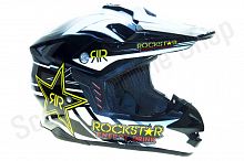 Шлем кроссовый Rockstar М(58) бело-черный