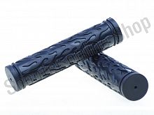 Грипсы VELO Резиновые 135 мм, С фланцем, черно-серые пламя, OLI