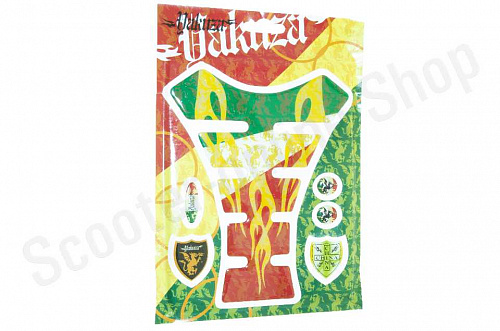 Наклейка на бак   YAKUZA   (силикон, красно-зеленая)   (#5019) фото фотография изображение картинка