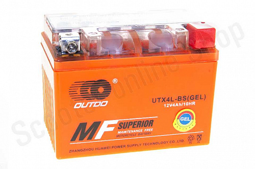 Аккумулятор 12v 4ач YTX4-BS 11,2x6,7x8,4см OUTDO фото фотография изображение картинка