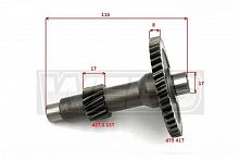 Вал КПП  вал редуктора  промежуточный  вторичный ATV180  161QMK / WW0635