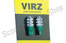 Лампа, габарит, без цоколя, 25 SMD, 2шт, зеленый